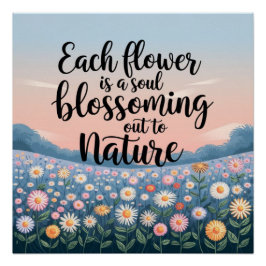 Póster Trabalho de arte de citação da natureza inspirador