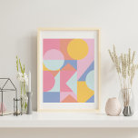 Poster Trabalho de arte de Colagem de Formas Geométricas<br><div class="desc">Esta divertida e nova colagem gráfica de design apresenta formas geométricas simples em uma paleta de cores bonitas de pastéis e sopros suaves.</div>