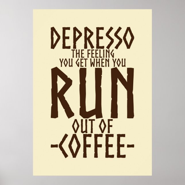 Poster Trabalho de arte de Depresso do Café (Frente)
