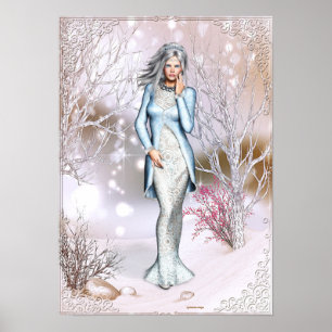 Poster Trabalho de arte de Fantasia da Mulher da temporad