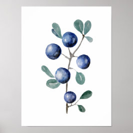 Poster Trabalho de arte de Fruta de Aquarela de Berries a
