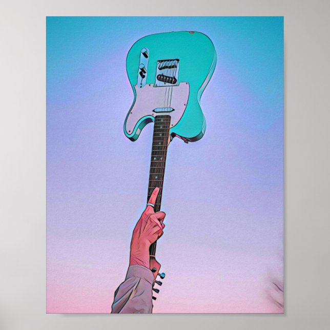 Poster Trabalho de arte de guitarra clássica (Frente)