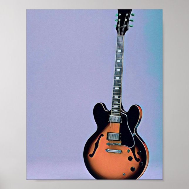 Poster Trabalho de arte de guitarra de Vintage (Frente)