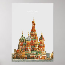 Poster Trabalho de arte de Ilustração Viagem de Moscou
