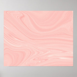 Poster Trabalho de arte de mármore líquido laranja Abst