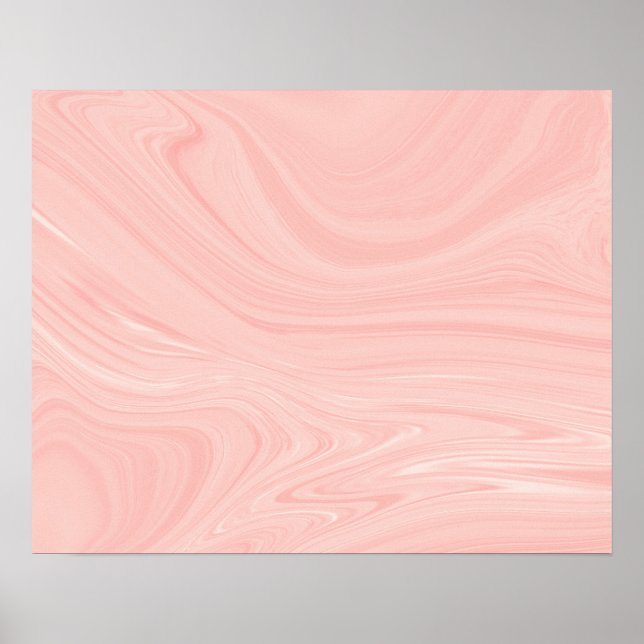 Poster Trabalho de arte de mármore líquido laranja Elegan (Frente)