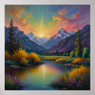 Poster Trabalho de arte de montanha majestosa