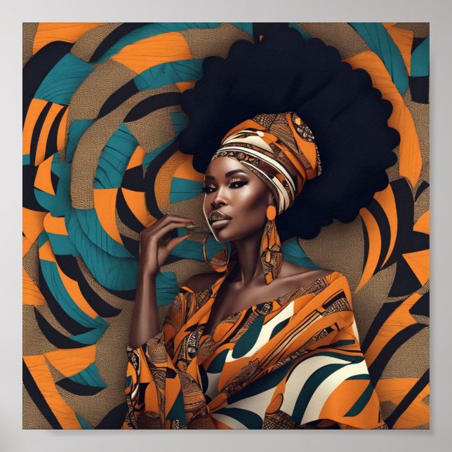 Poster Trabalho de arte de mulher africana (Frente)