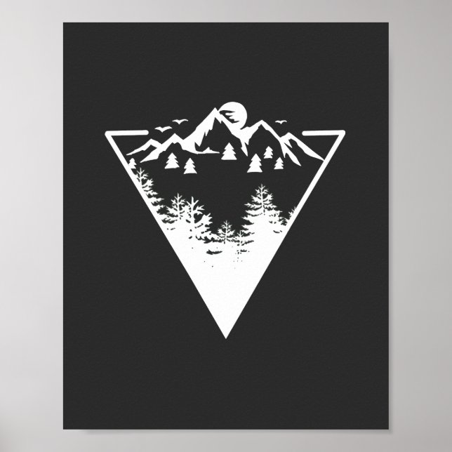 Poster Trabalho de arte de quadro de triângulo com paisag (Frente)