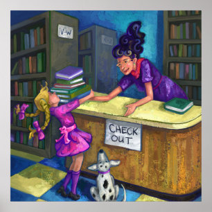 Poster Trabalho de arte de saída de biblioteca