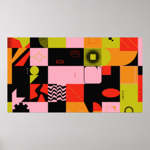 Poster Trabalho de arte de simulação pós-moderna desconst