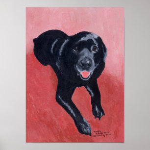 Póster Trabalho de arte de sorriso Black Labrador