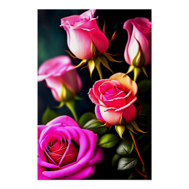 Póster Trabalho de arte digital rosado-48345 (Frente)