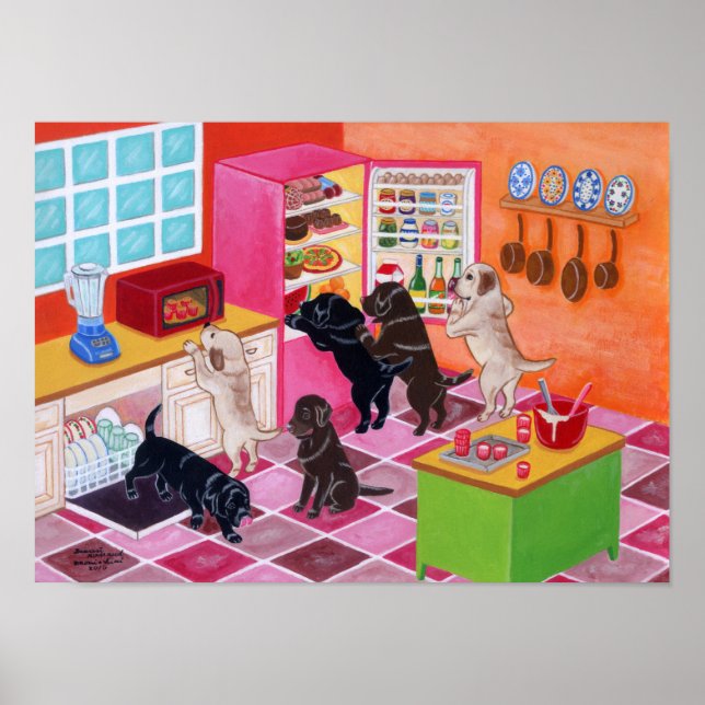 Poster Trabalho de arte do Partido da Cozinha Labrador (Frente)