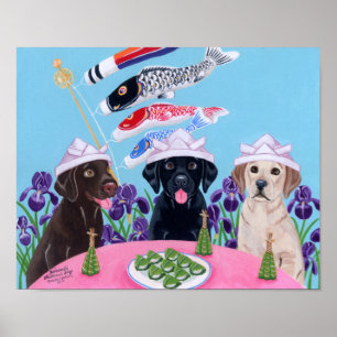 Poster Trabalho de arte dos Labradores do Dia da Criança