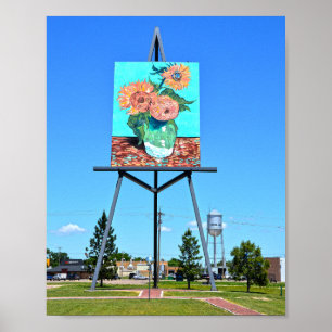 Poster Trabalho de arte dos Sunflower, Goodland, KS, Gian