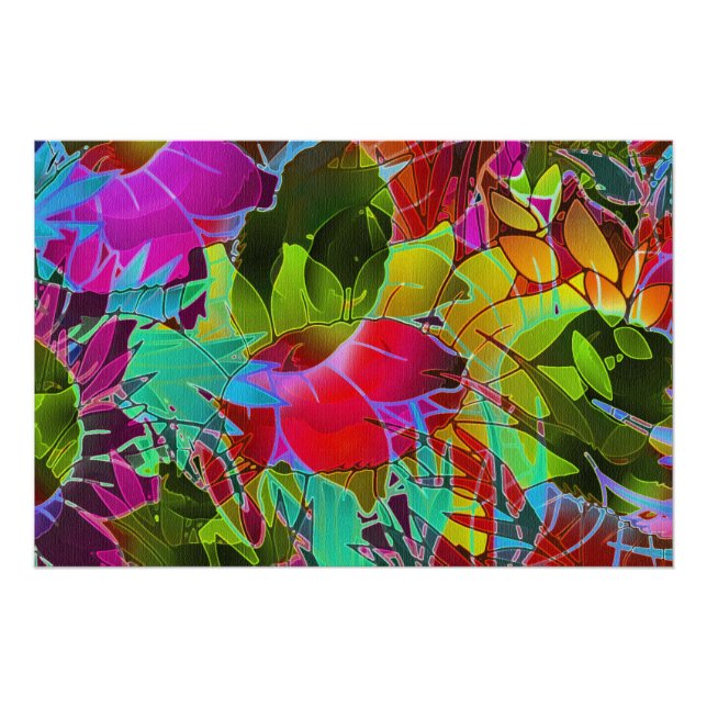 Póster Trabalho de arte Floral Poster (Frente)