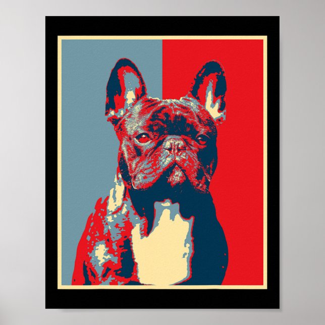 Poster Trabalho de arte Frenchie - Vintage Silhouette Fre (Frente)
