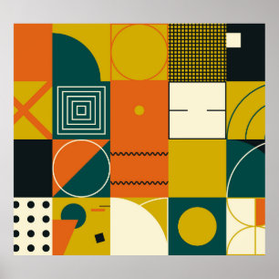 Poster Trabalho de arte geométrico: formas simples, desig