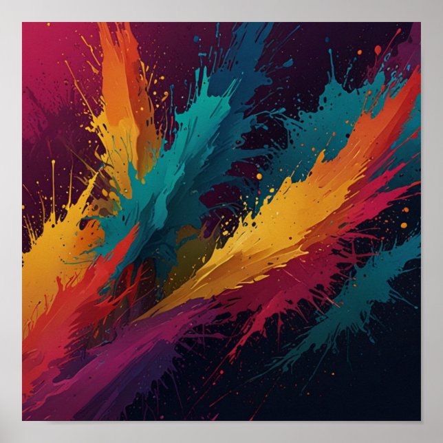 Poster Trabalho de arte pintado à mão Elegante (Frente)