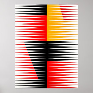 Poster Trabalho de arte vermelho, preto e amarelo