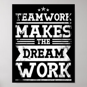 Poster Trabalho em equipe Faz O Sonho Funcionar Design Pa