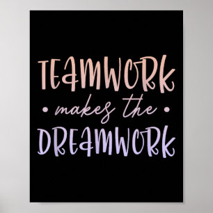 Poster Trabalho em Equipe Torna o Sonho Realidade Motivaç