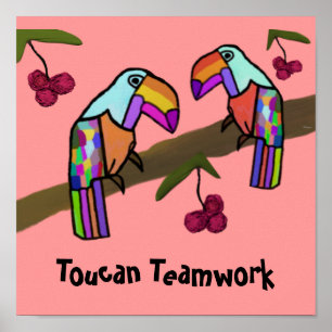 Póster Trabalho em equipe Toucan