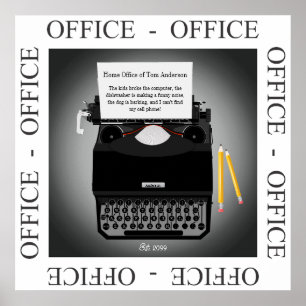 Poster Trabalho Engraçado De Escritório Doméstico Do Home