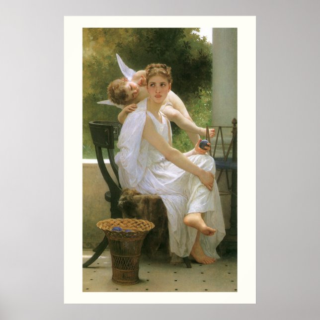 Póster Trabalho Interrompido por Bouguereau, Retrato de A (Frente)