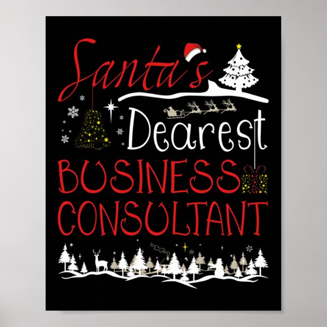 Poster Trabalho Xmas do Consultor de Negócios - Fim de Na (Frente)