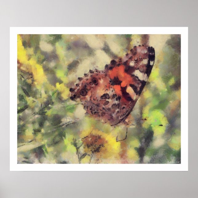 Póster Trabalhos de arte da borboleta (Frente)