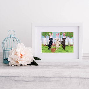 Póster Trabalhos de arte de Labradors do coelhinho da