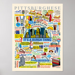 Póster Trabalhos de arte de Pittsburghese do divertimento