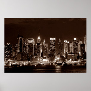 Póster Trabalhos de arte panorâmicos da noite da Nova