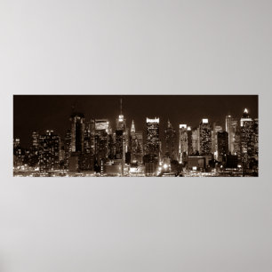 Póster Trabalhos de arte panorâmicos da noite da Nova