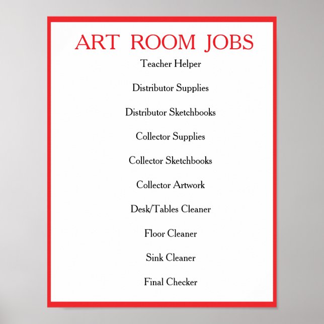 Poster Trabalhos na Sala de Arte -(Borda)  Cartaz (Frente)