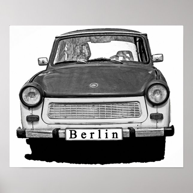 Poster Trabant Car Front, Black and White, Berlim (Frente)