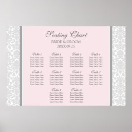 Póster Traçado Gráfico 10 Cinza Rosa do Mesa Damasco