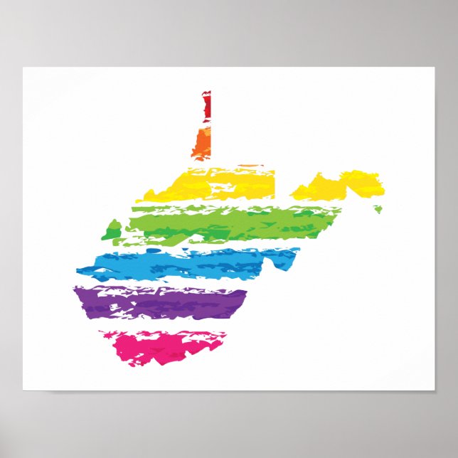 Poster traçados coloridos da virgínia ocidental (Frente)