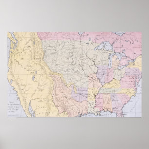 Póster Trace mostrar as localidades dos tribos indianos