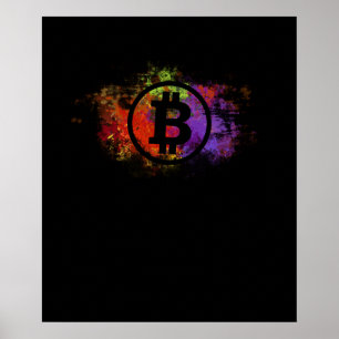 Poster Tracionadores de Moeda Criptográfica de Cores de 