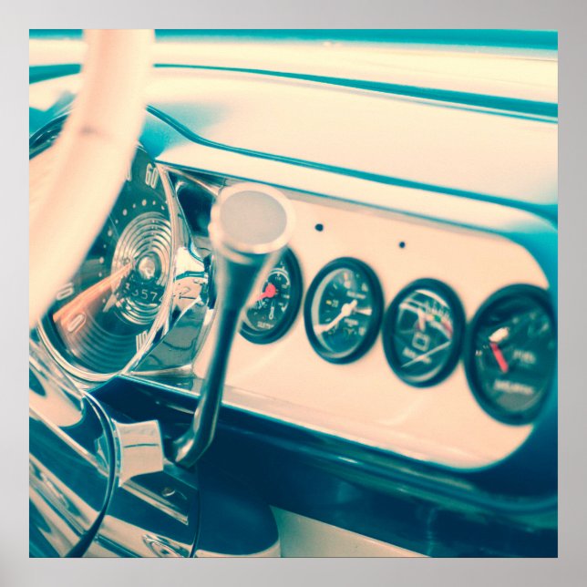 Póster Traço Clássico do Carro (Frente)