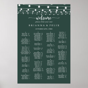 Poster Traço de direção alfabética das luzes verdes