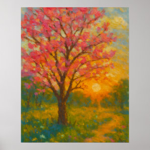 Poster Traço do Flor Sunset - Jardim Impressionista