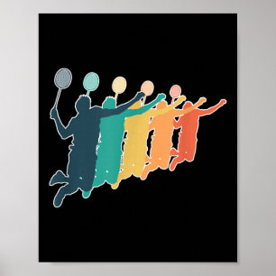Poster Traço Retroativo de Badminton