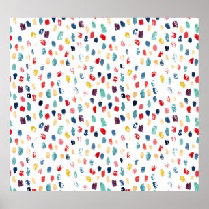 Poster Traços Coloridos De Pincel: Sem Costura De Aquarel