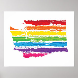 Póster traços de cores washington