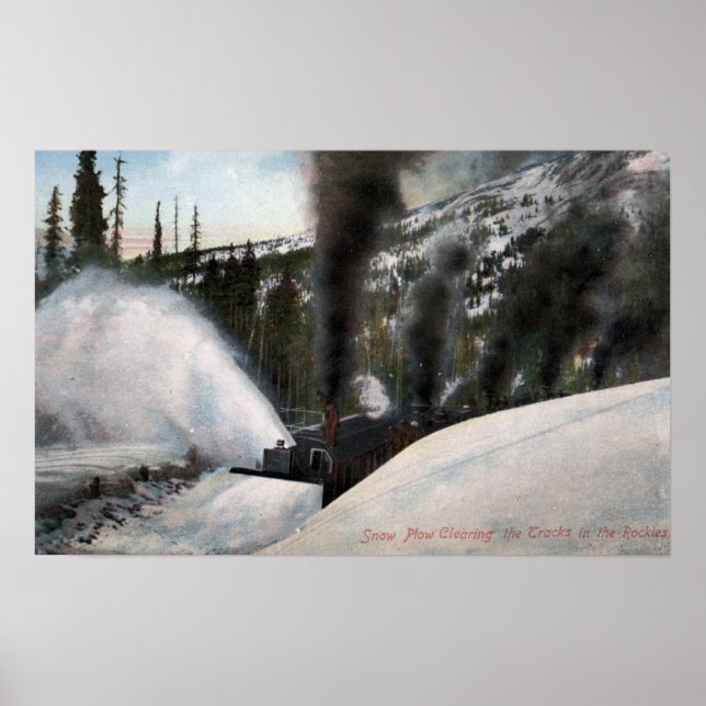 Póster Traços de Limpeza da Estrada-de-Neve em Rocky (Frente)