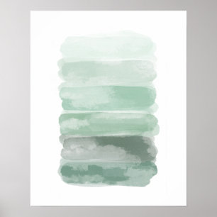 Poster Traços de Pincel Verde com Cobra d'Água